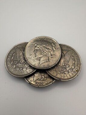Vintage Great American Buckle Co 1982 US Silver Dollar Coin Belt Buckle H1013